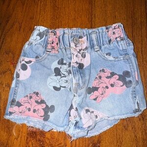 Disney Kids Denim Shorts - Pink and Blue Mickey Print Gap